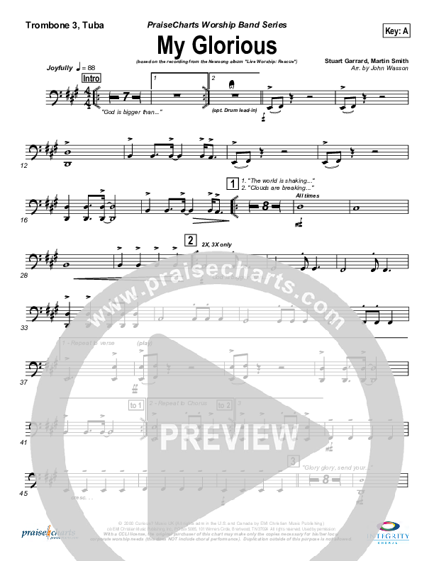 My Glorious Trombone 3/Tuba (Newsong)