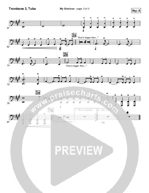 My Glorious Trombone 3/Tuba (Newsong)