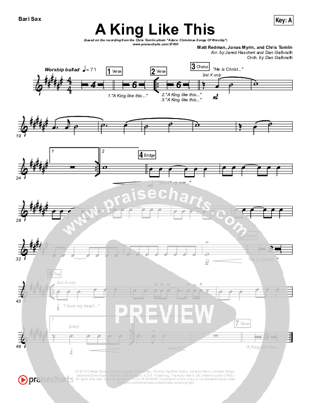 A King Like This Bari Sax (Chris Tomlin)