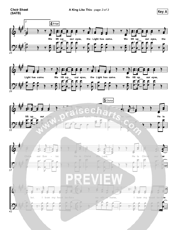 A King Like This Choir Sheet (SATB) (Chris Tomlin)