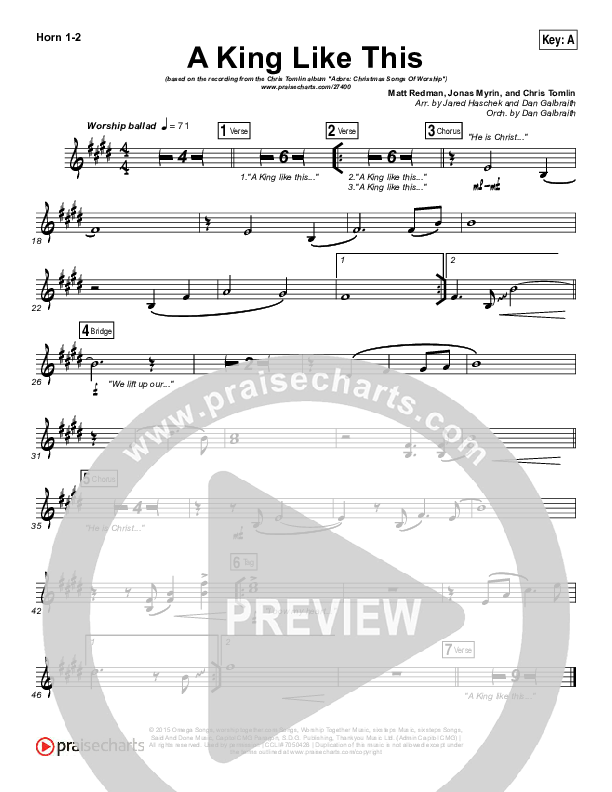 A King Like This French Horn 1/2 (Chris Tomlin)