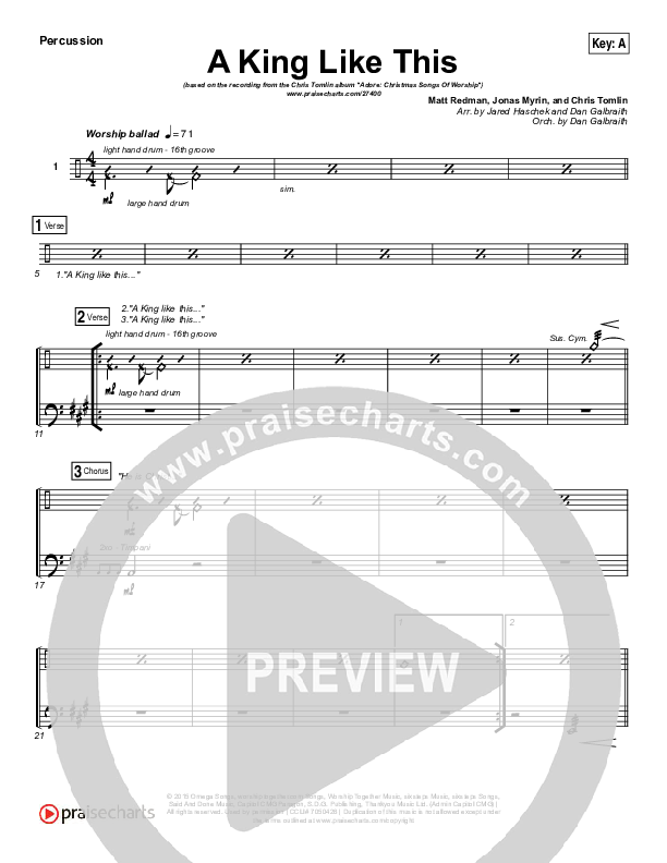 A King Like This Percussion (Chris Tomlin)