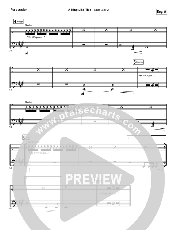 A King Like This Percussion (Chris Tomlin)