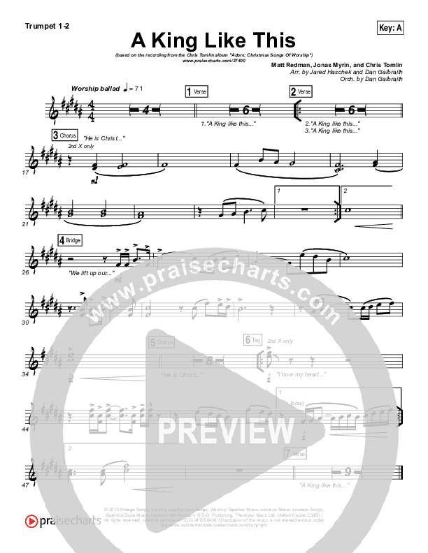 A King Like This Trumpet 1,2 (Chris Tomlin)