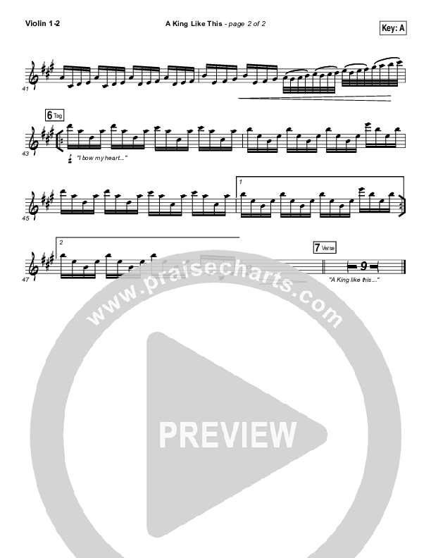 A King Like This Violin 1/2 (Chris Tomlin)