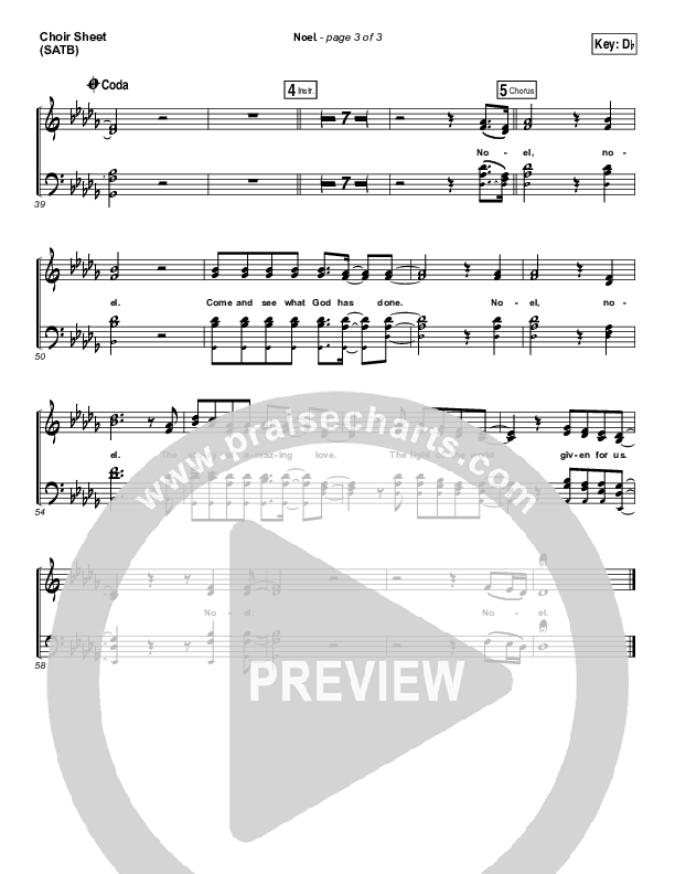 Noel Choir Sheet (SATB) (Lauren Daigle)