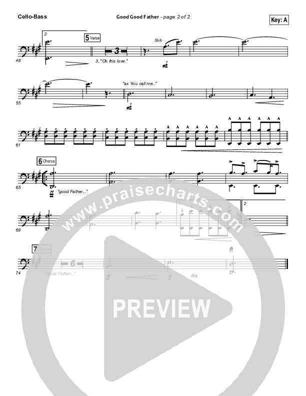 Good Good Father Cello/Bass (Chris Tomlin)