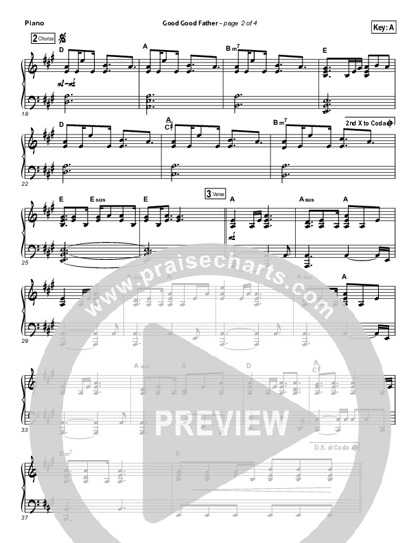 Good Good Father Piano Sheet (Chris Tomlin)