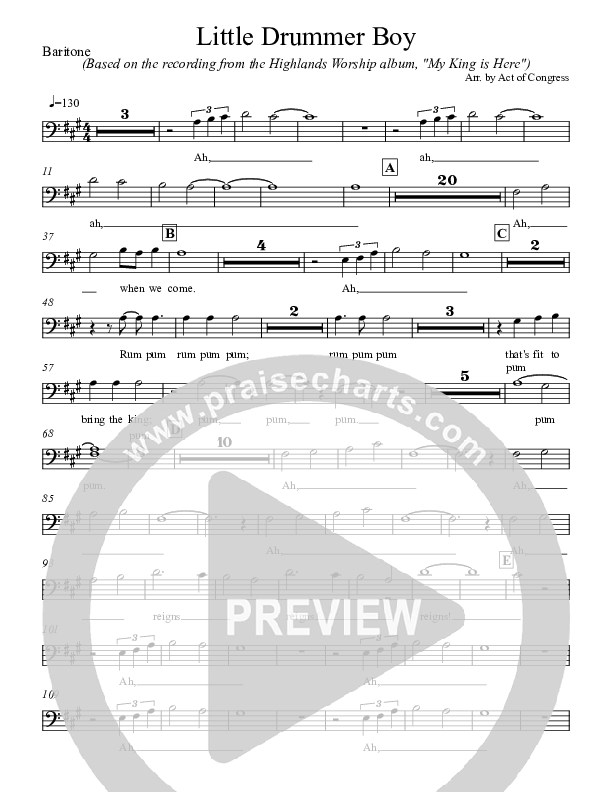 Little Drummer Boy Bari Sax (Highlands Worship)