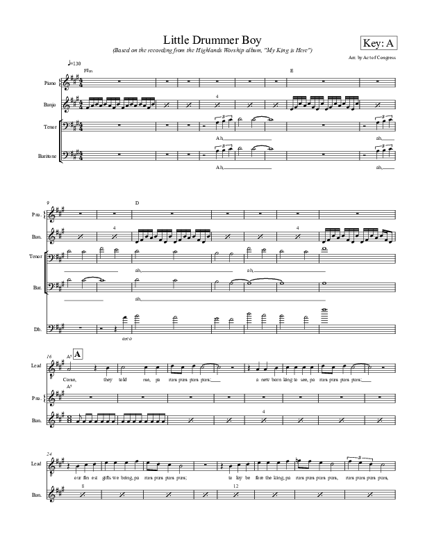 Little Drummer Boy Conductor's Score (Highlands Worship)