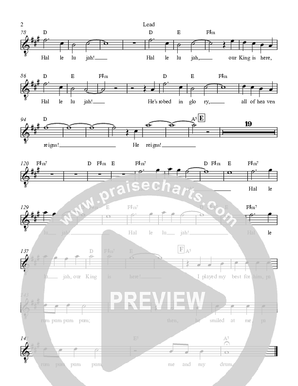 Little Drummer Boy Lead Sheet (Highlands Worship)