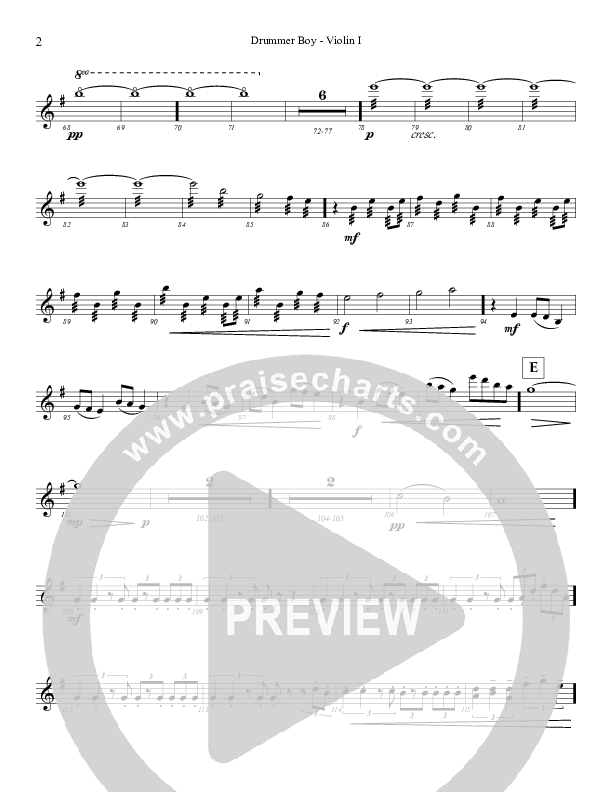 Little Drummer Boy Violin 1 (Highlands Worship)