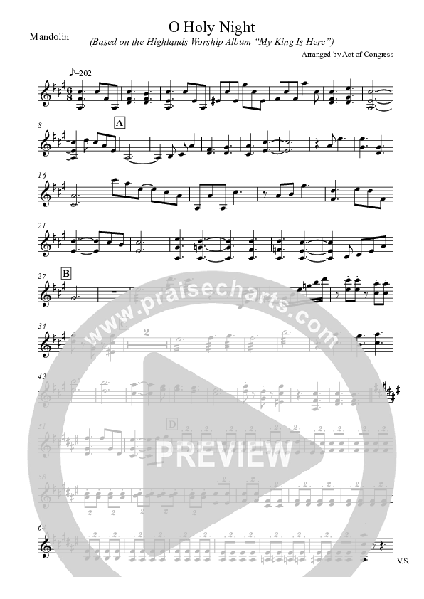 O Holy Night Mandolin (Highlands Worship)