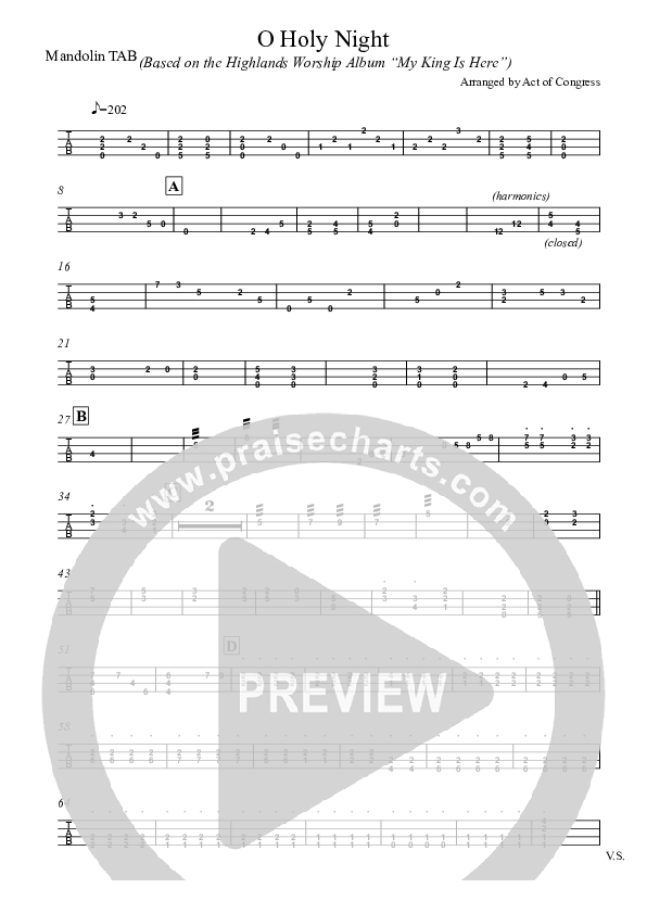 O Holy Night Guitar Tab (Highlands Worship)