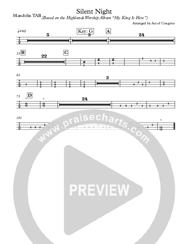 Silent Night Guitar Tab (Highlands Worship)