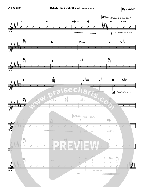 Behold The Lamb Of God Acoustic Guitar (Laura Story / Brandon Heath)