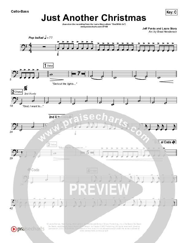 Just Another Christmas Cello/Bass (Laura Story)