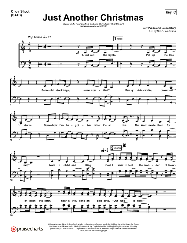 Just Another Christmas Choir Vocals (SATB) (Laura Story)