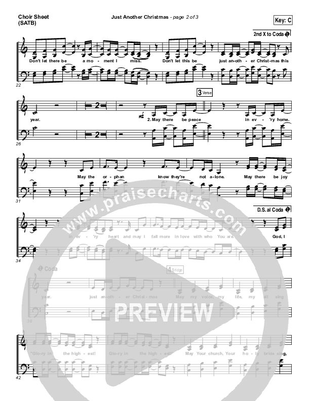 Just Another Christmas Choir Sheet (SATB) (Laura Story)