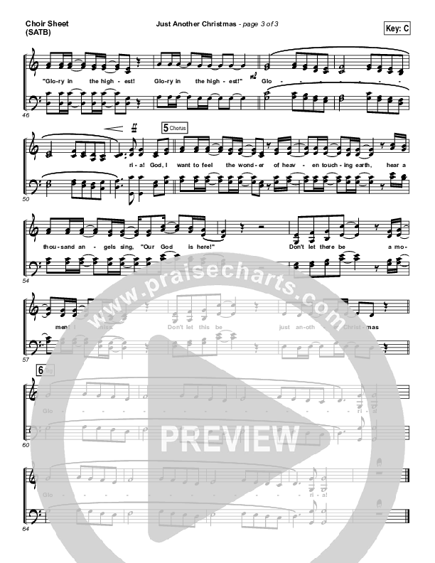 Just Another Christmas Choir Vocals (SATB) (Laura Story)