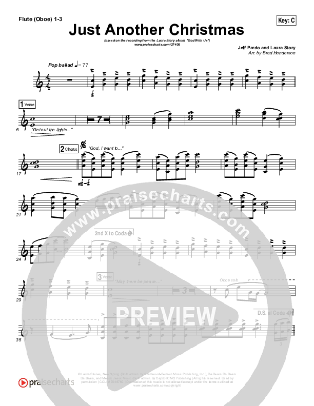 Just Another Christmas Flute/Oboe 1/2/3 (Laura Story)