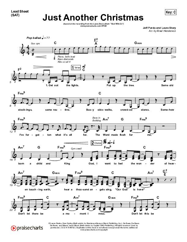 Just Another Christmas Lead Sheet (SAT) (Laura Story)