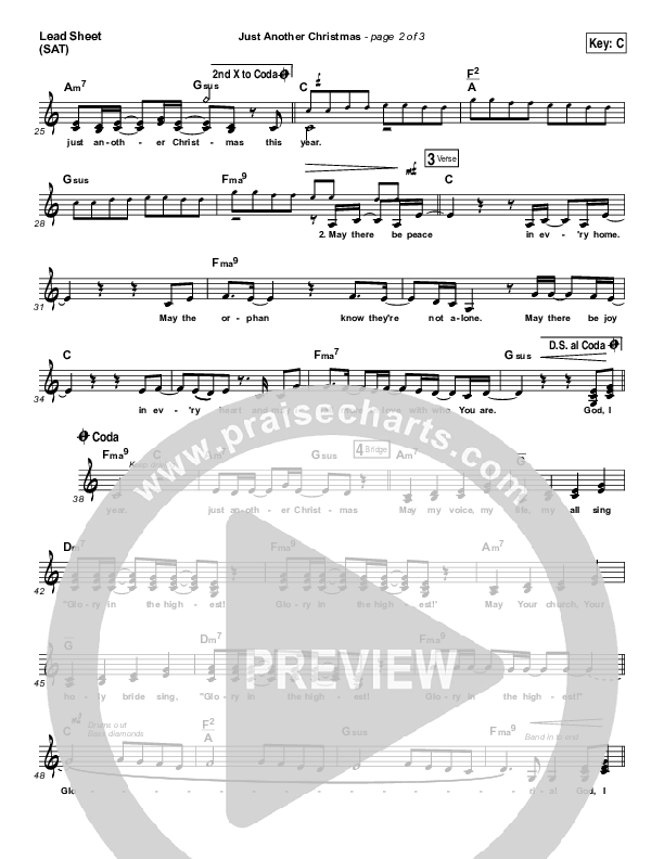 Just Another Christmas Lead Sheet (SAT) (Laura Story)