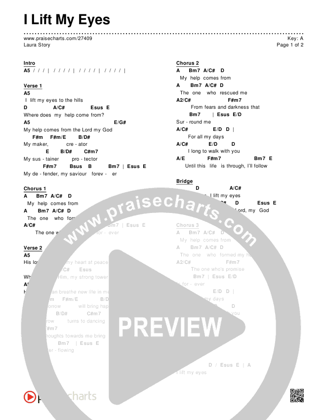 I Lift My Eyes Chords & Lyrics (Laura Story)