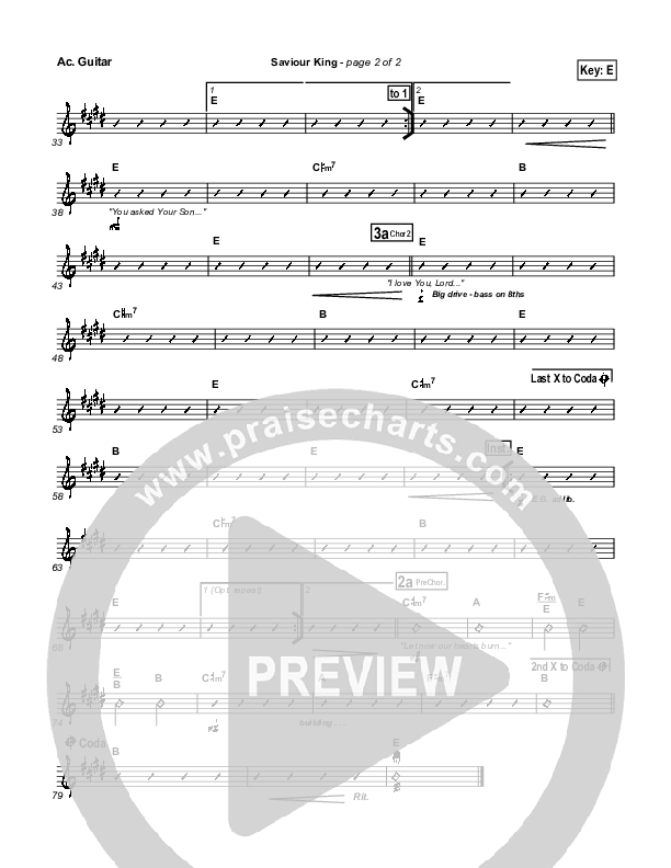 Saviour King Acoustic Guitar (Hillsong Worship)