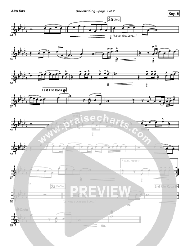 Saviour King Alto Sax (Hillsong Worship)