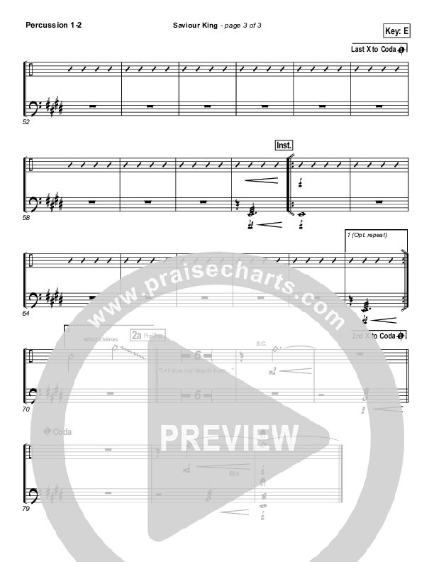 Saviour King Percussion 1/2 (Hillsong Worship)