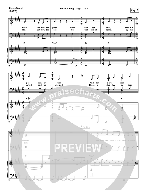 Saviour King Piano/Vocal (Hillsong Worship)