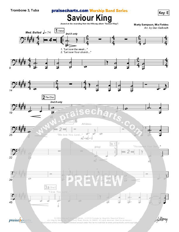 Saviour King Trombone 3/Tuba (Hillsong Worship)