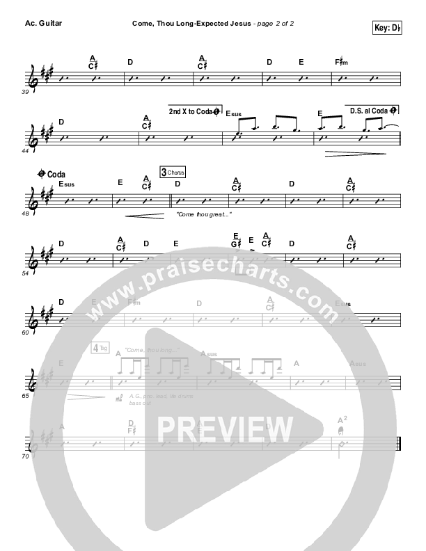 Come Thou Long Expected Jesus Acoustic Guitar (Laura Story)