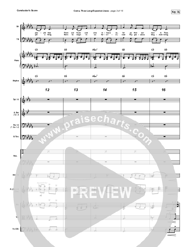 Come Thou Long Expected Jesus Conductor's Score (Laura Story)