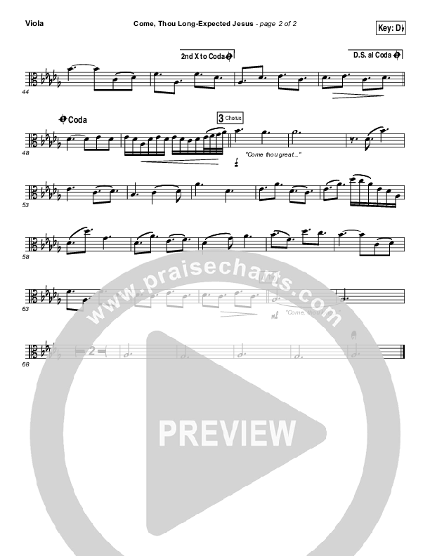 Come Thou Long Expected Jesus Viola (Laura Story)