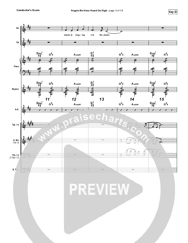 Angels We Have Heard On High Conductor's Score (Laura Story)