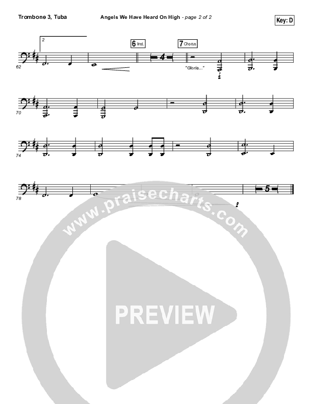 Angels We Have Heard On High Trombone 3/Tuba (Laura Story)