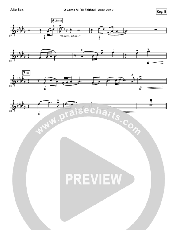 O Come All Ye Faithful Alto Sax (Laura Story / Steven Curtis Chapman)