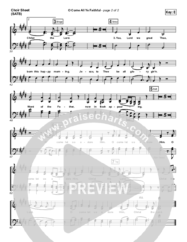 O Come All Ye Faithful Choir Sheet (SATB) (Laura Story / Steven Curtis Chapman)