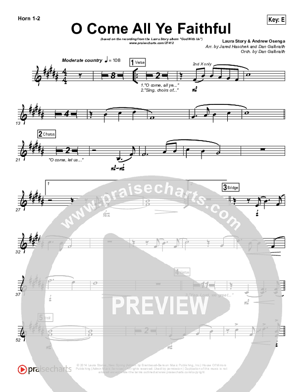 O Come All Ye Faithful Brass Pack (Laura Story / Steven Curtis Chapman)