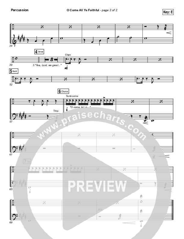 O Come All Ye Faithful Percussion (Laura Story / Steven Curtis Chapman)