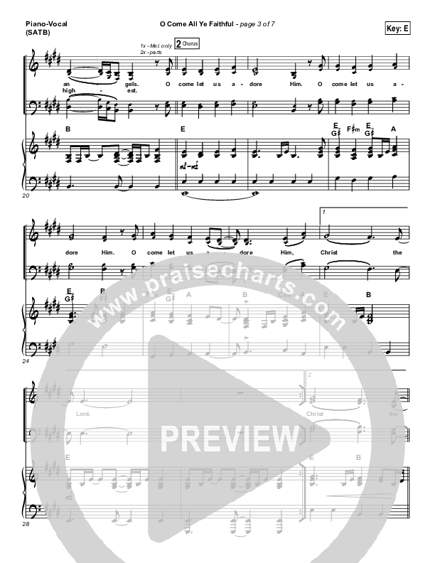 O Come All Ye Faithful Piano/Vocal (SATB) (Laura Story / Steven Curtis Chapman)