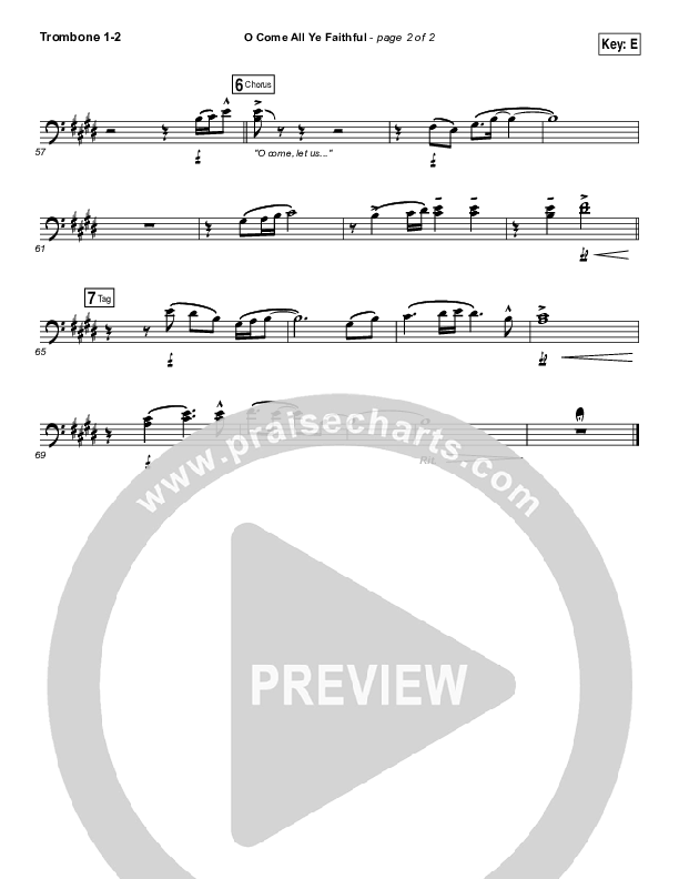 O Come All Ye Faithful Trombone 1/2 (Laura Story / Steven Curtis Chapman)