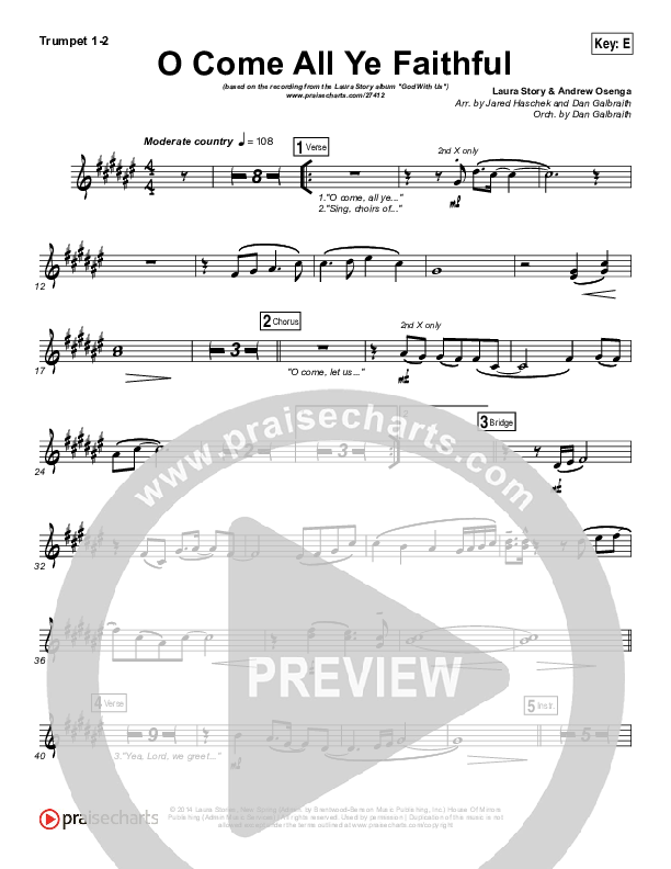 O Come All Ye Faithful Brass Pack (Laura Story / Steven Curtis Chapman)