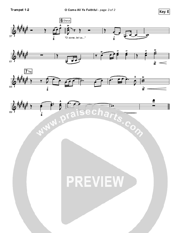 O Come All Ye Faithful Trumpet 1,2 (Laura Story / Steven Curtis Chapman)