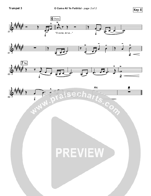 O Come All Ye Faithful Trumpet 3 (Laura Story / Steven Curtis Chapman)