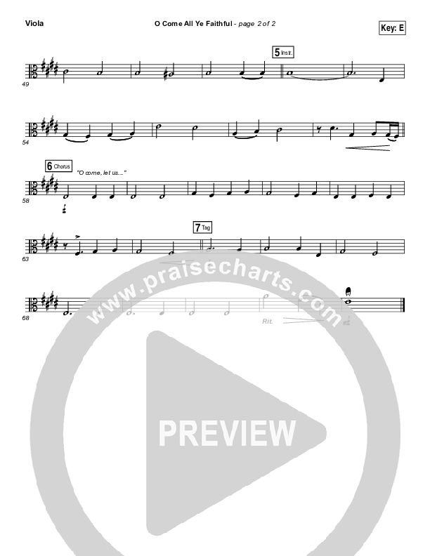 O Come All Ye Faithful Viola (Laura Story / Steven Curtis Chapman)