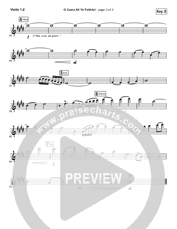 O Come All Ye Faithful Violin 1/2 (Laura Story / Steven Curtis Chapman)