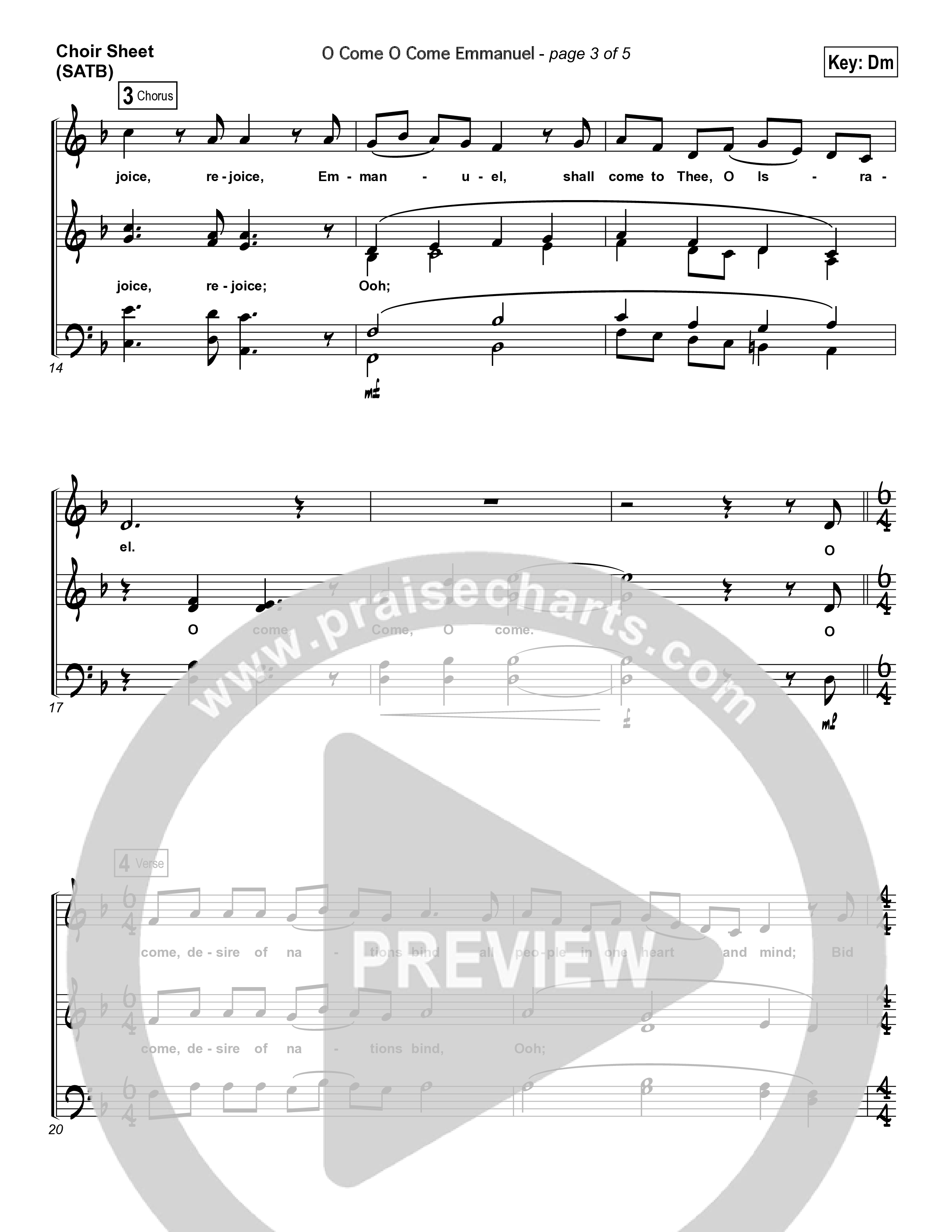O Come O Come Emmanuel  Choir Sheet (SATB) (Laura Story)